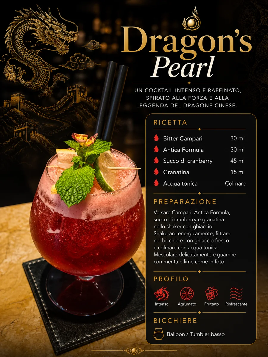 Scheda del cocktail Dragon&rsquo;s Pearl di Max Rizzo